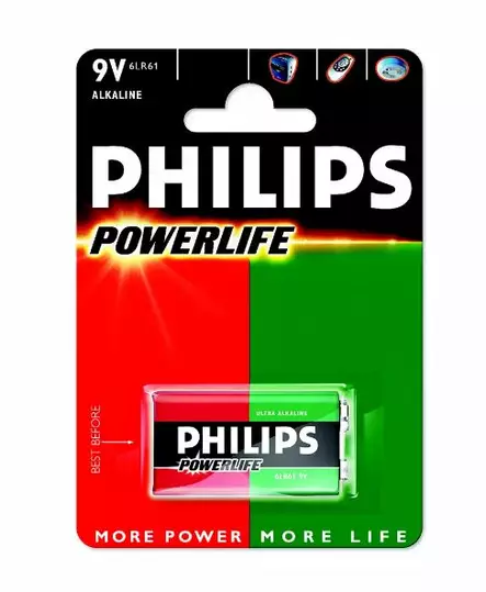 Philips batteri 6LR61/ 9V Power Alkaline - Finger batterier - D430630 - 1