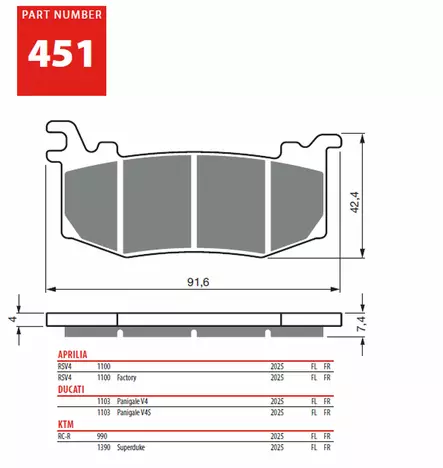 GOLDFREN Bromsbelägg 451 Ceramic Carbon - Bromsbelägg - D526260 - 1
