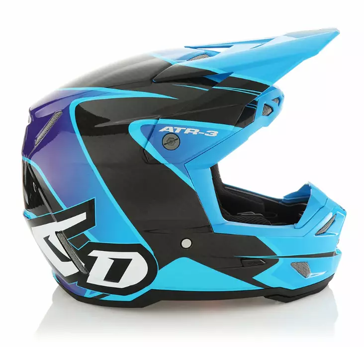 6D Helmet ATR-3 Wave Gloss Cyan Blue Pur - Crosshjälmar - D527520 - 1