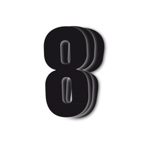 Blackbird siffror svart 3s13x7cm #8 - Nummerplåtsbakgrund & Siffror - D13700 - 1