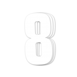 Blackbird siffror vit 3st/sats 16x7,5cm - Nummerplåtsbakgrund & Siffror - D13710 - 1