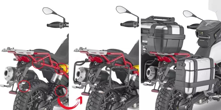 GIVI TUB.PANN.HOLDER MOTO GUZZI - Monteringsatser & Pakethållare - D254960 - 1
