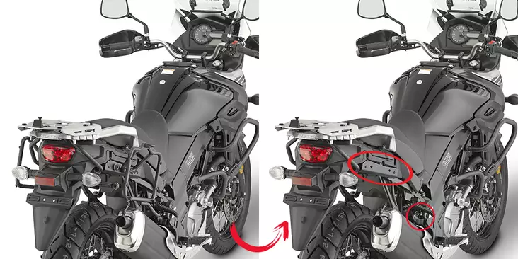 Givi Rapid release tubular side-case hol - Monteringsatser & Pakethållare - D120140 - 1