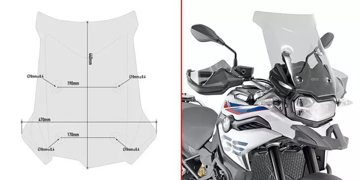 Givi Specific screen smoked 44 x 47 cm ( - Vindskydd - D242630 - 1