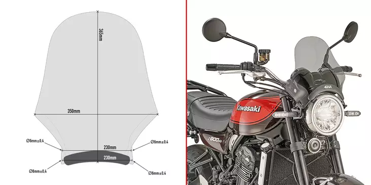 Givi Universal screen smoked 36.5 x 35 c - Vindskydd - D10750 - 1