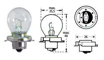 Glödlampa 7008 6v 15w P 26s - Glödlampor  - D475650 - 1