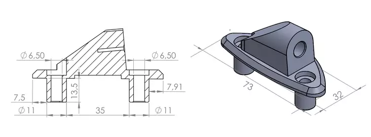 Puig Adapter Left Side For Fairing Dayto - Bultar & Bultserier - D186540 - 1