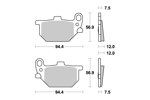Sbs Bromsklossats Ceramic - Bromsbelägg - D106780 - 1