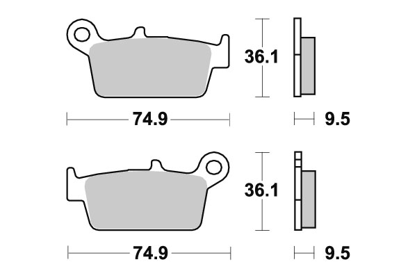 Sbs Bromsklossats Racing Sintered - Bromsbelägg - D106850 - 1