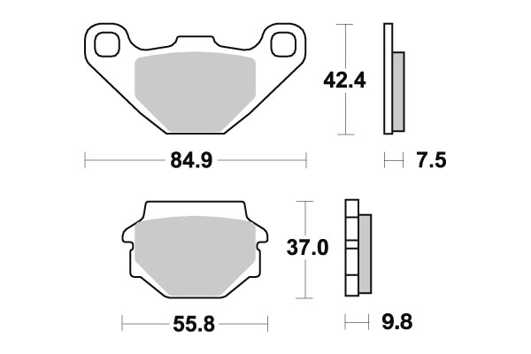 Sbs Bromsklossats Racing Sintered - Bromsbelägg - D113720 - 1