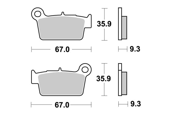 Sbs Bromsklossats Sintered Offroad - Bromsbelägg - D107050 - 1