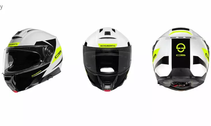 Schuberth Hjälm C5 Eclipse Gul/Vit - Öppna/Öppningsbara hjälmar - D399910 - 1