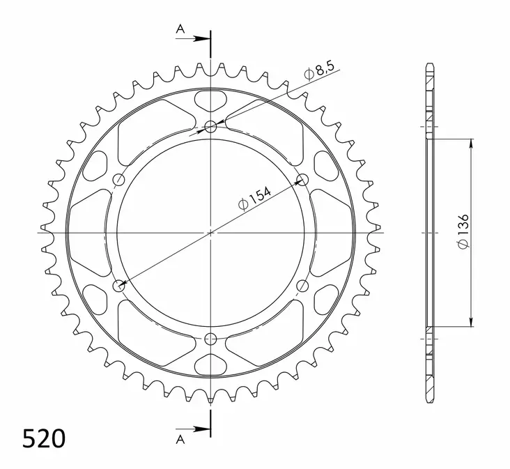 Supersprox / JT Bakdrev Stål 9.47 - Bakdrev - D7310 - 1