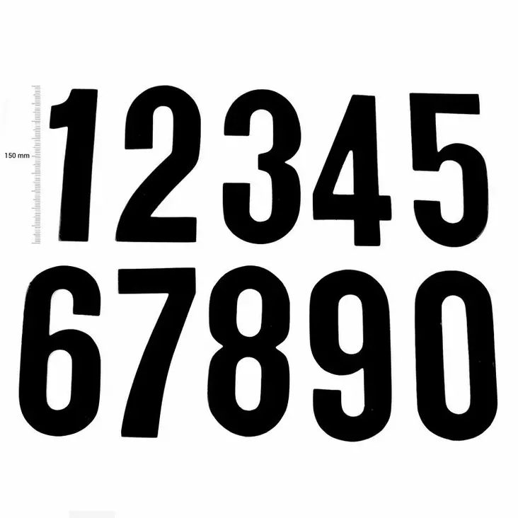 TMV Digits 150mm Black '1' (20pcs) - Nummerplåtsbakgrund & Siffror - D433740 - 1