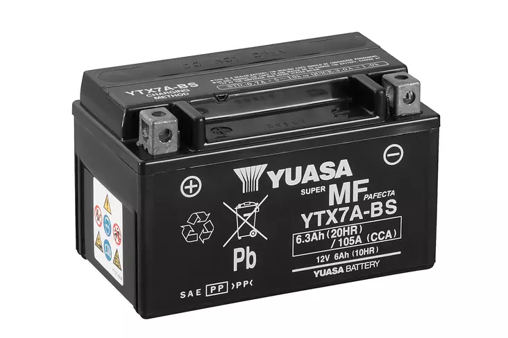 Yuasa Batteri, YTX7A(WC) syrafylld (6) - MC Universaldelar och Verktyg - D393740 - 1