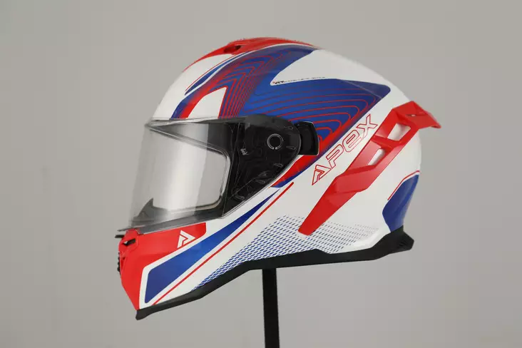 APEX Hjälm FI200 Madrid vit/röd/blå - Integralhjälm - D488400 - 1