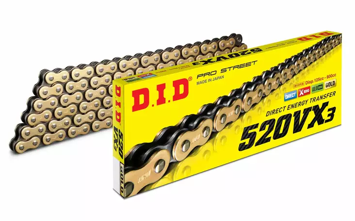 D.I.D 520VX3 G&B Chain+Connecting link ( - Kedjor 520 - D518850 - 1