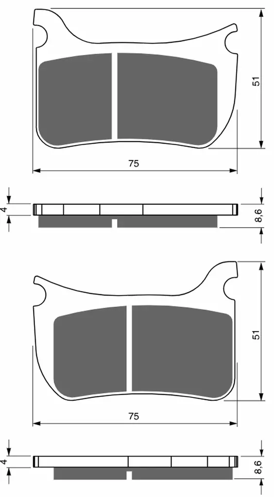 GOLDFREN Bromsbelägg 276 Ceramic carbon - Bromsbelägg - D503950 - 1