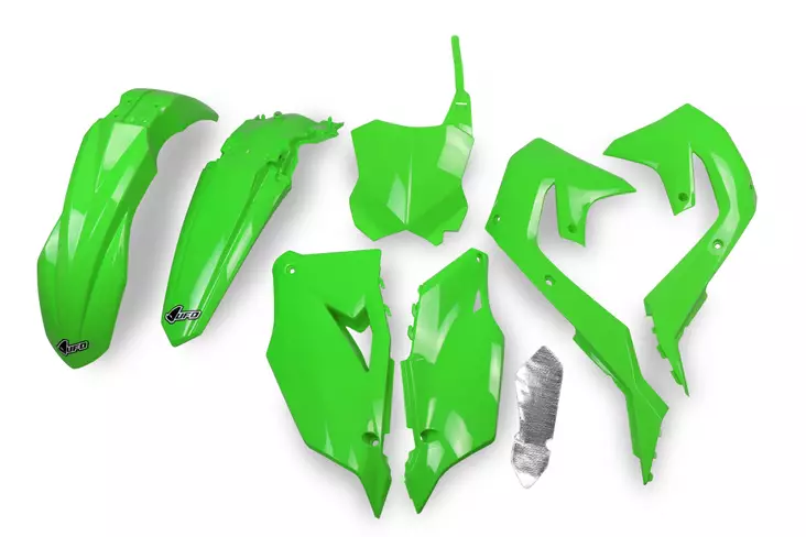 UFO Plastic kit 5-parts OEM Green KX250F - Plastkit - D491490 - 1