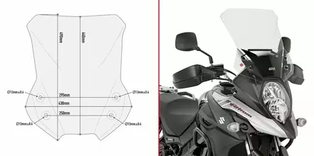 Givi vindruta 650 V-Strom 17- - Vindskydd - D156611 - 1