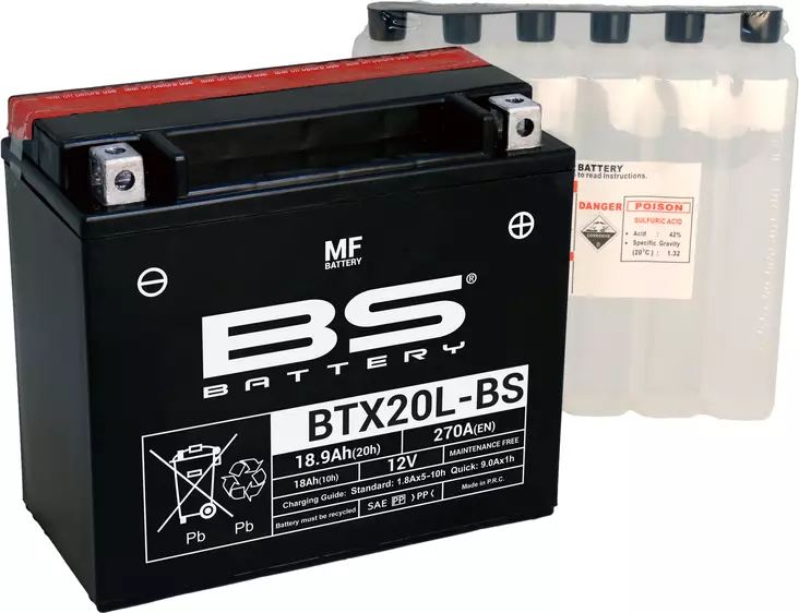 BS Batteri BTX20L-BS MF (cp) Mainteance - MC Universaldelar och Verktyg - D151241 - 1