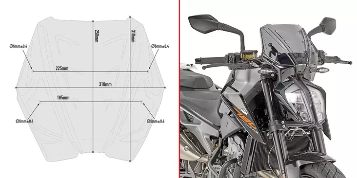 GIVI SPECIFIC SCREEN FUME' KTM - Vindskydd - D255681 - 1
