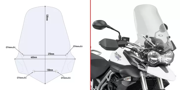 Givi Specific screen transpar 53 x 46.5 - Vindskydd - D10731 - 1