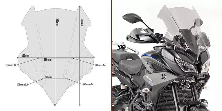 Givi Vindruta 55x46,5cm Tracer 900 18- - Vindskydd - D152981 - 1