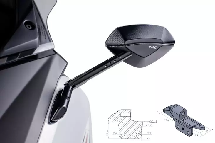 Puig Adapter Left Side For Fairing Tmax - Bultar & Bultserier - D186541 - 1