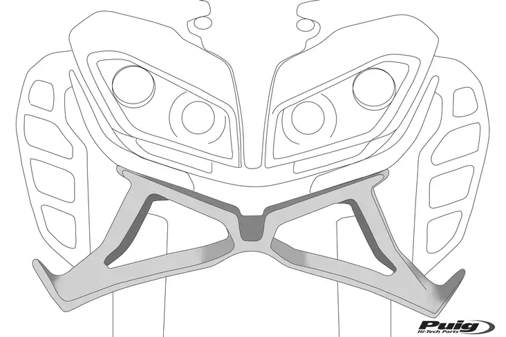Puig Frontal Spoiler Naked Kawasaki Z900 - Kåpor & Vingar Street - D427491 - 1