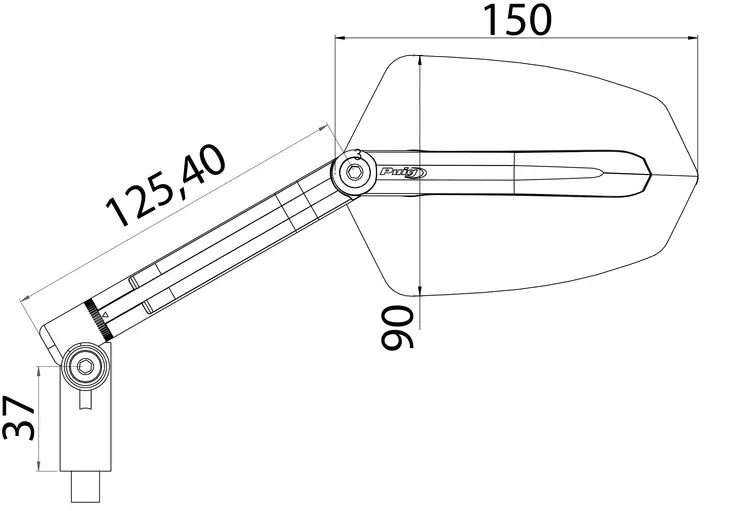 Puig Rear Mirror Mod. Gti Homolog. L/Dch - Speglar - D261441 - 1