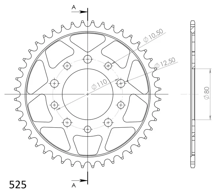 Supersprox / JT Bakdrev Stål 1332.44 - Bakdrev - D6891 - 2