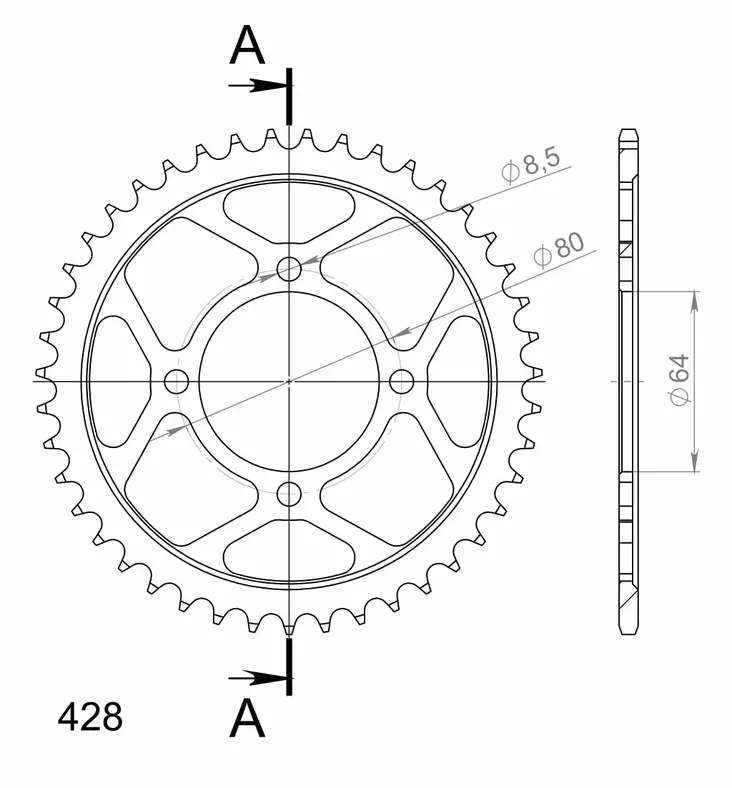 Supersprox / JT Bakdrev Stål 838.39 - Bakdrev - D111801 - 1