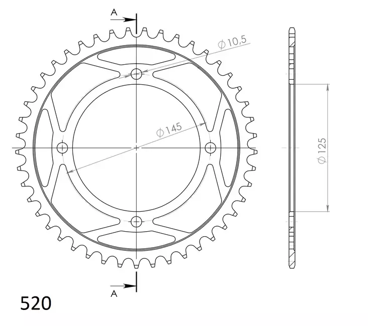 Supersprox Stål Bakdrev 857:45 Svart - Bakdrev - D7271 - 1