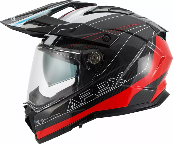 APEX Hjälm AC500 Carbon Sahara vit/röd/b - Adventurehjälmar - D488361 - 1