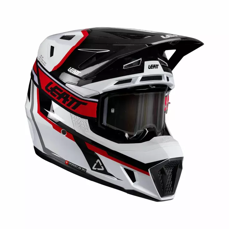 Leatt Hjälm+Goggles Moto 7.5 Vit/Röd V26 - Crosshjälmar - D502911 - 1