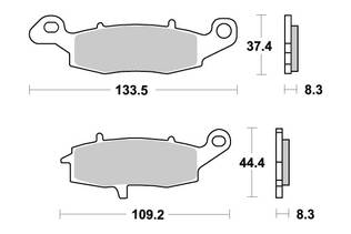Sbs Bromsklossats Sintered - Bromsbelägg - D106982 - 1