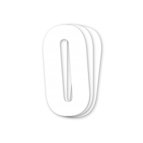 Blackbird siffror vit 3st/sats 13x7cm #0 - Nummerplåtsbakgrund & Siffror - D13682 - 1