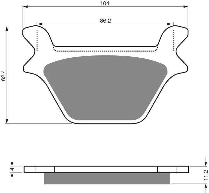 GOLDFREN Bromsbelägg 056 Ceramic carbon - Bromsbelägg - D26462 - 1