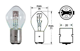 Glödlampa 12v 35/35w Ba 20d - Glödlampor  - D475632 - 1