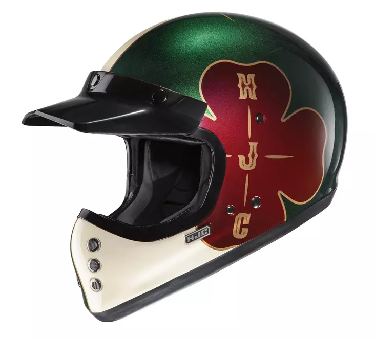 HJC Hjälm V60 Opera Grön/Vit MC4 - Integralhjälm - D395642 - 1