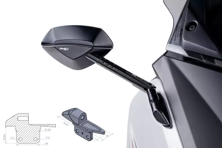 Puig Adapter Right Side For Fairing Tmax - Bultar & Bultserier - D186542 - 1