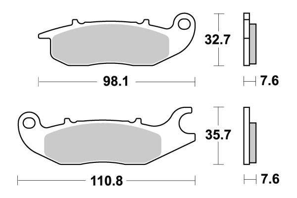 Sbs Bromsklossats Carbon Tech - Bromsbelägg - D113572 - 1