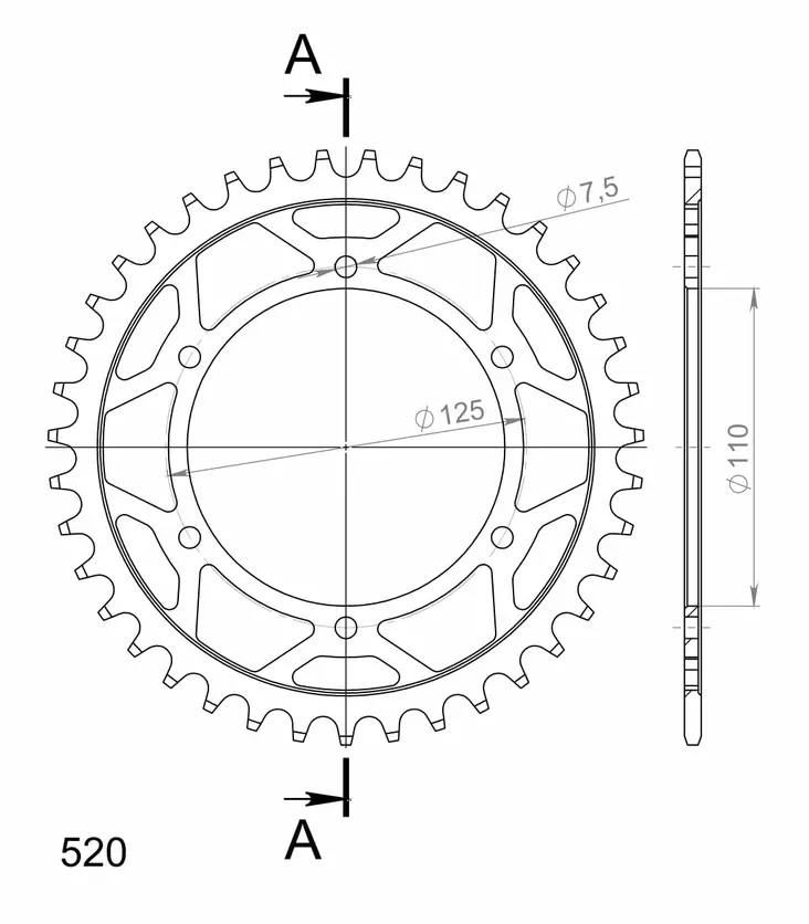 Supersprox / JT Bakdrev Stål 13,39 - Bakdrev - D6902 - 1
