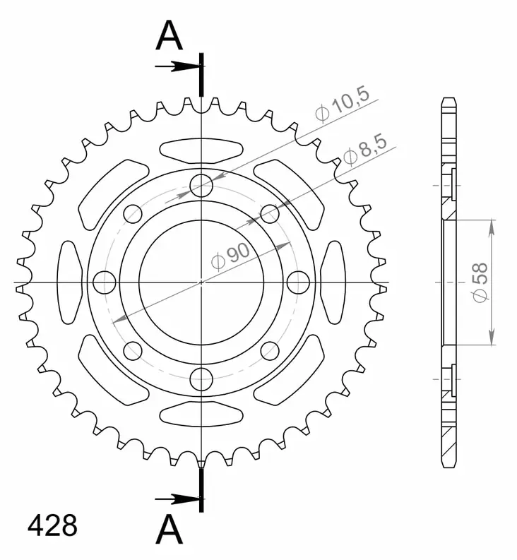 Supersprox / JT Bakdrev Stål 269.41 - Bakdrev - D111442 - 1
