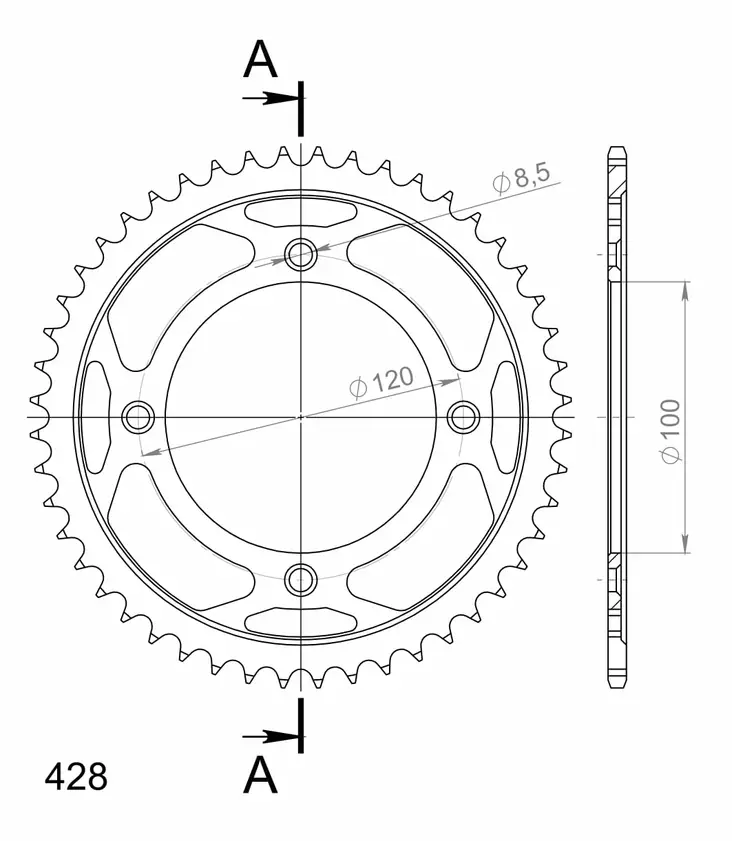 Supersprox Stål Bakdrev SU RM80/85 / YA - Bakdrev - D106242 - 1