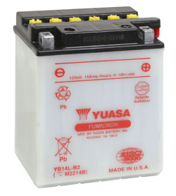 Yuasa Batteri, YB14L-B2 (CP) Inkl syra ( - MC Universaldelar och Verktyg - D2622 - 1
