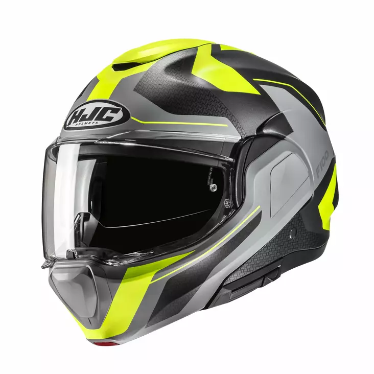 HJC Hjälm F100 Bios Svart/Fluo Gul MC3HS - Öppna/Öppningsbara hjälmar - D484682 - 1