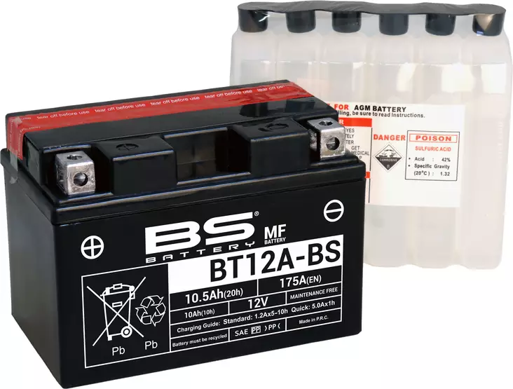 BS Batteri BT12A-BS MF (cp) Maintenance - MC Universaldelar och Verktyg - D151233 - 1