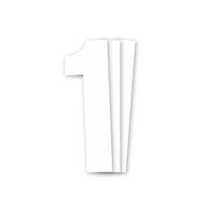 Blackbird siffror vit 3st/sats 13x7cm #1 - Nummerplåtsbakgrund & Siffror - D13683 - 1